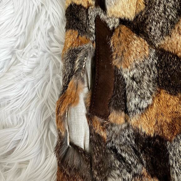 Vintage Patchwork Rabbit Fur Coat Size Medium - Picture 15 of 15